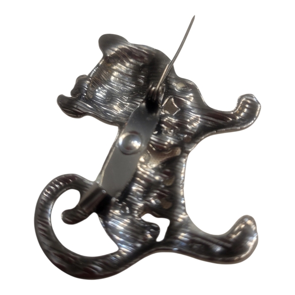 Rhinestone Cat Brooch - Picture 6 of 6